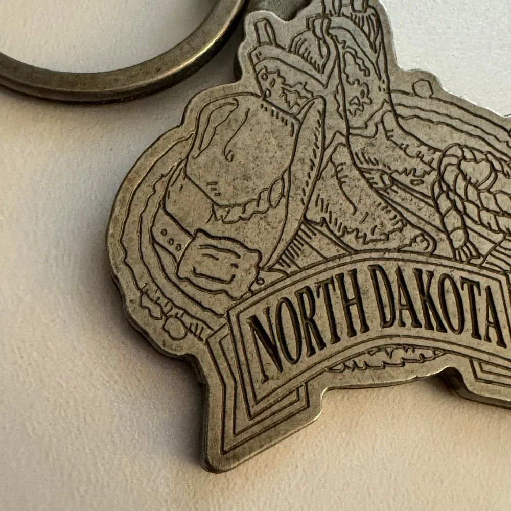 North Dakota Souvenir Keychain Cowboy Hat Boots Rodeo‎ Collectible USA Travel